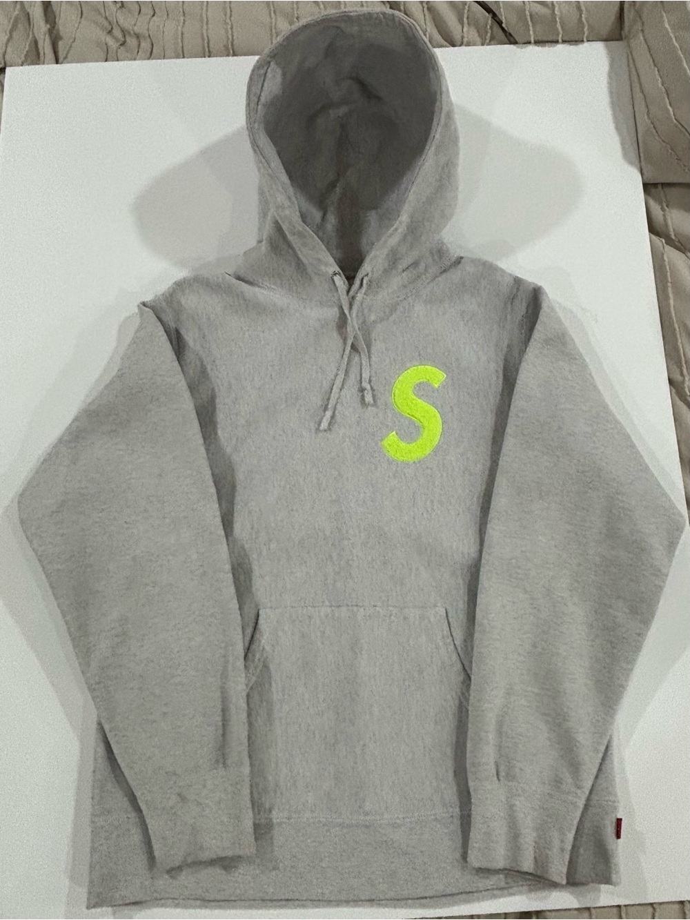 Supreme S Logo Hooded Sweatshirt Heather Grey Chenille Size L Box Logo Hoodie